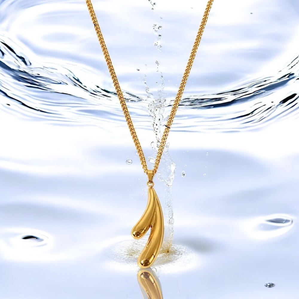 Golden Cascade 18k Gold Plated Pendant Necklace